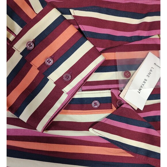 Lane Bryant Classic Long-Sleeve Collar Button-Front No-Peek Girlfriend Shirt NWT - Picture 5 of 9